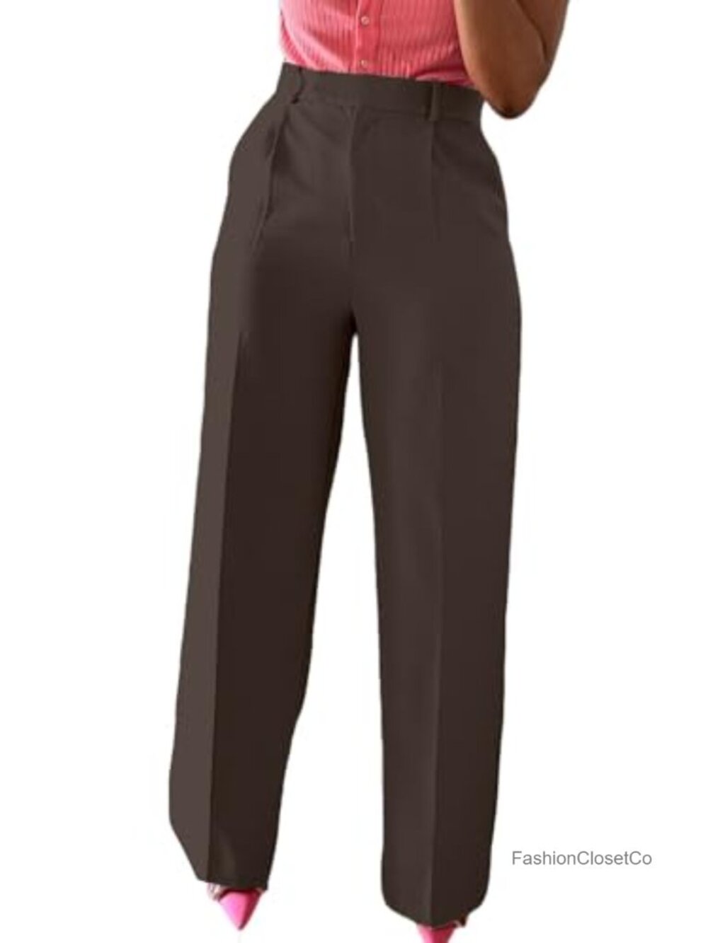 High Waisted Wide Leg Work Pants Women's Dress Slacks Trousers Palazzo Straight